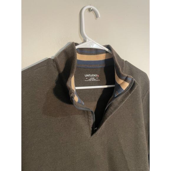 UNTUCKit 1/4 Zip Sweatshirt Size Large Brown Men's Corral Style #40297 - Picture 4 of 9